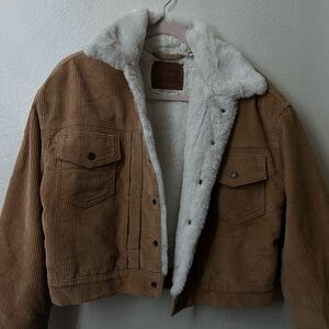 Levi's Tan Corduroy Jacket with Cream Sherpa Lining